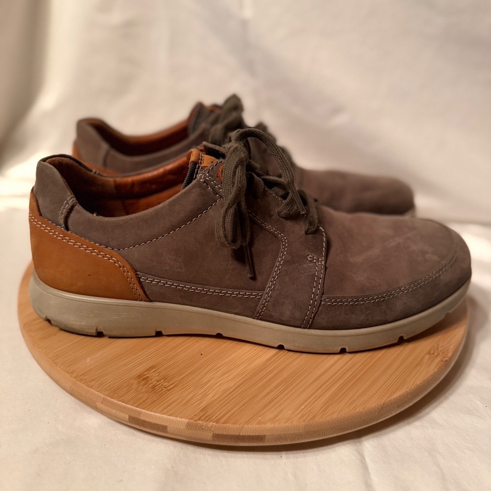 ECCO Mens Kyle Casual Tie Sneakers Brown Nubuck Leather Low Top Shoes Size 44 - Picture 3 of 9